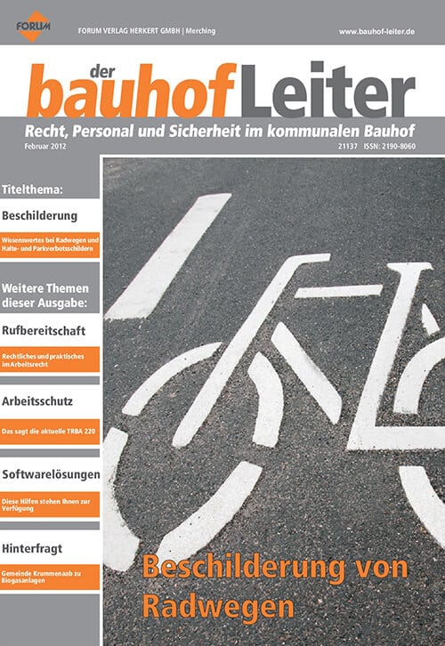 Februar 2012<br>Beschilderung Radwege