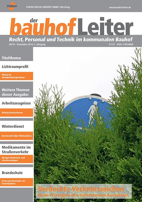 Ausgabe Dezember 2014 Verdeckte Verkehrszeichen