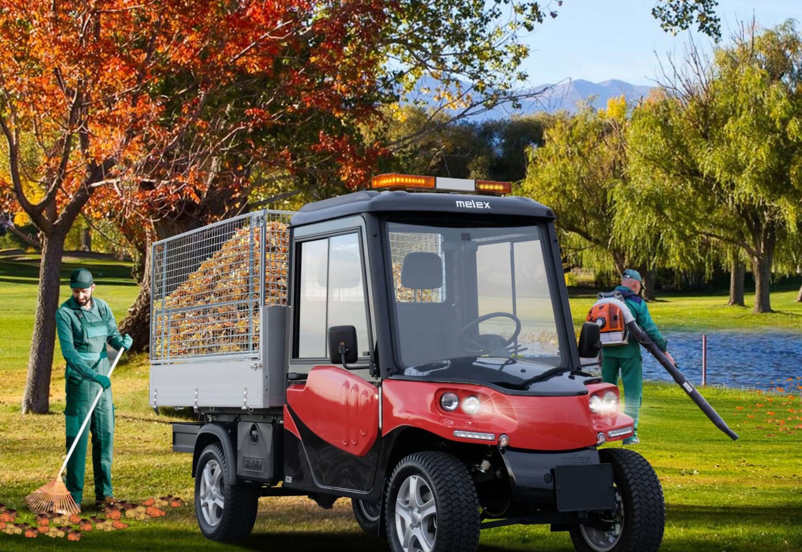 Melex Cargo 391.1 Pritsche mit Gitterzäunen